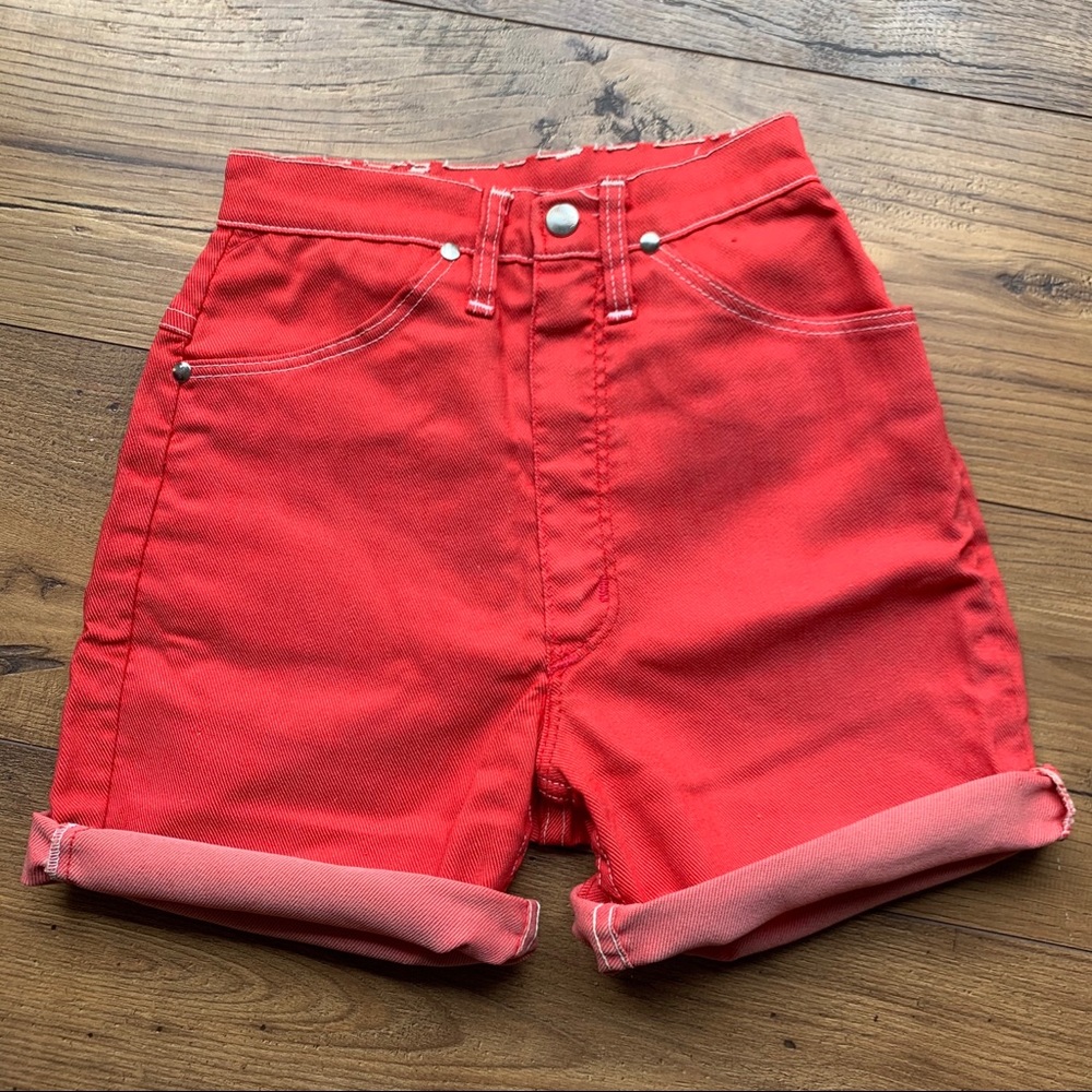 Vintage 1950s Wrangler Shorts Red High Waist - Picture 3 of 7